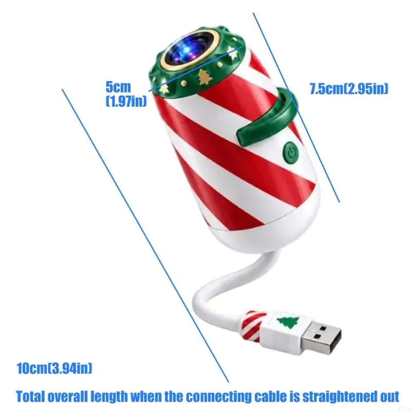 Christmas Vehicle Projector with Corded USB-A Connection & Changeable Holiday Slides, One-Button Christmas Car Projection D7YA