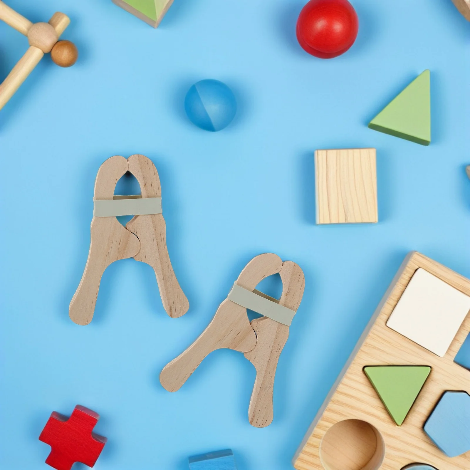 6 pçs clipes de madeira feitos à mão forte seguro cobertor suportes para crianças diy forte suprimentos de construção montessori jogar acessórios naturais