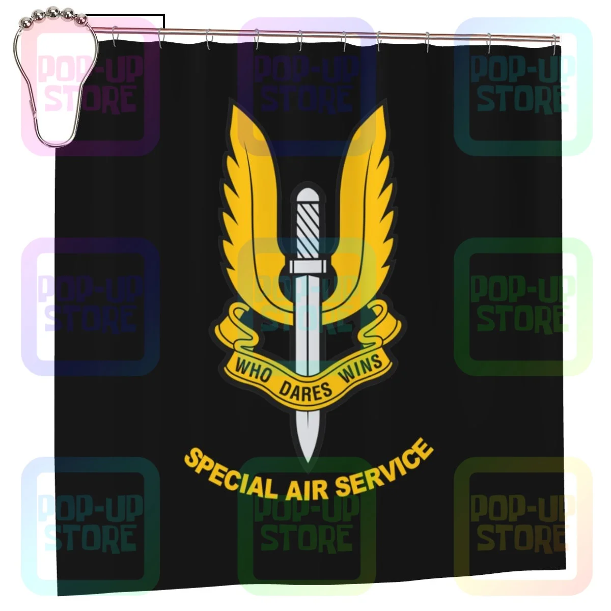 Sas Special Air Service British Forces Elite He Who Dares Wins Shower Curtain Bathroom Curtain Nordic Polyester