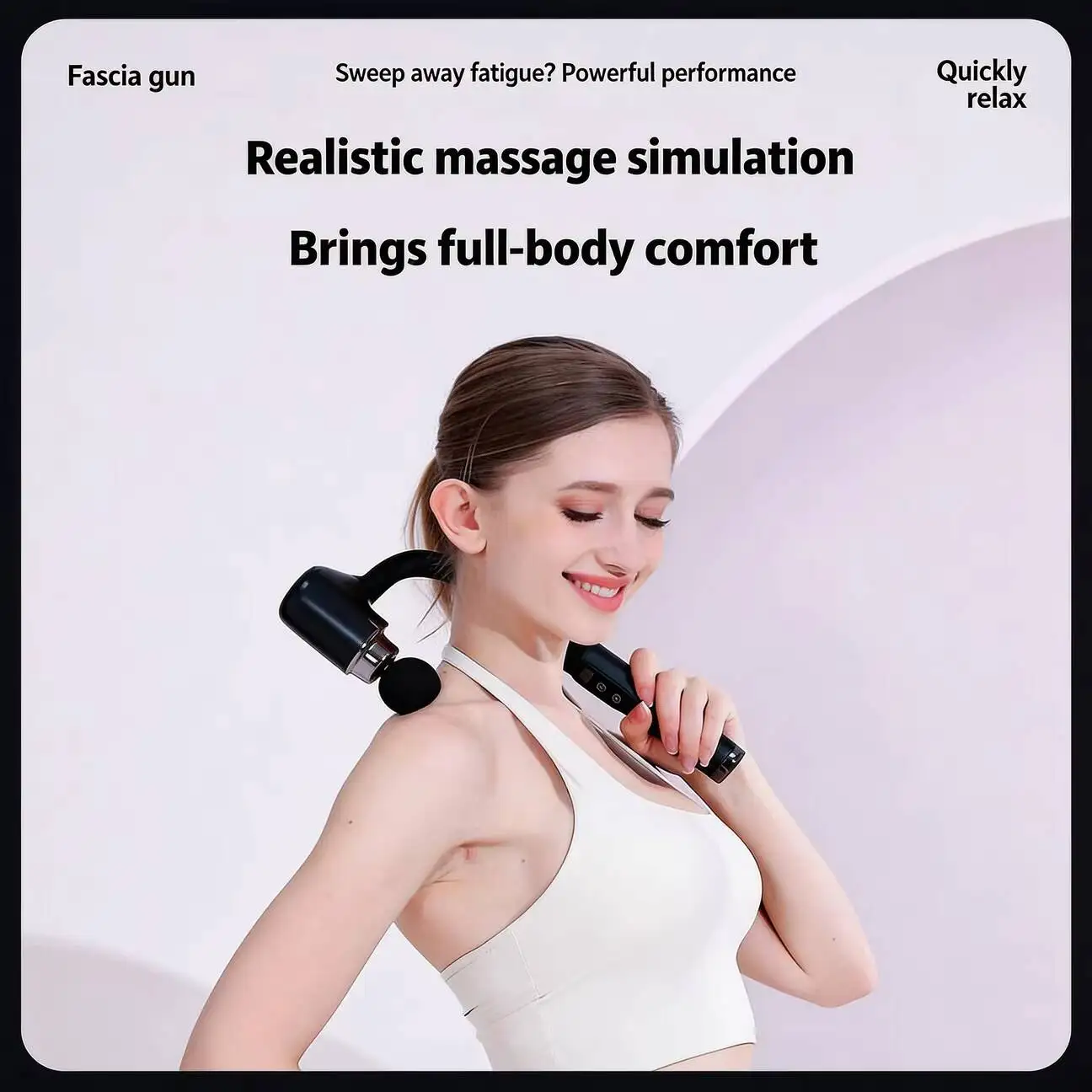 JianYouCare Fascia Gun with Extend Handle Reach deep muscles eliminate sorness Elbow Bend Massager Waist Back Vibration massage