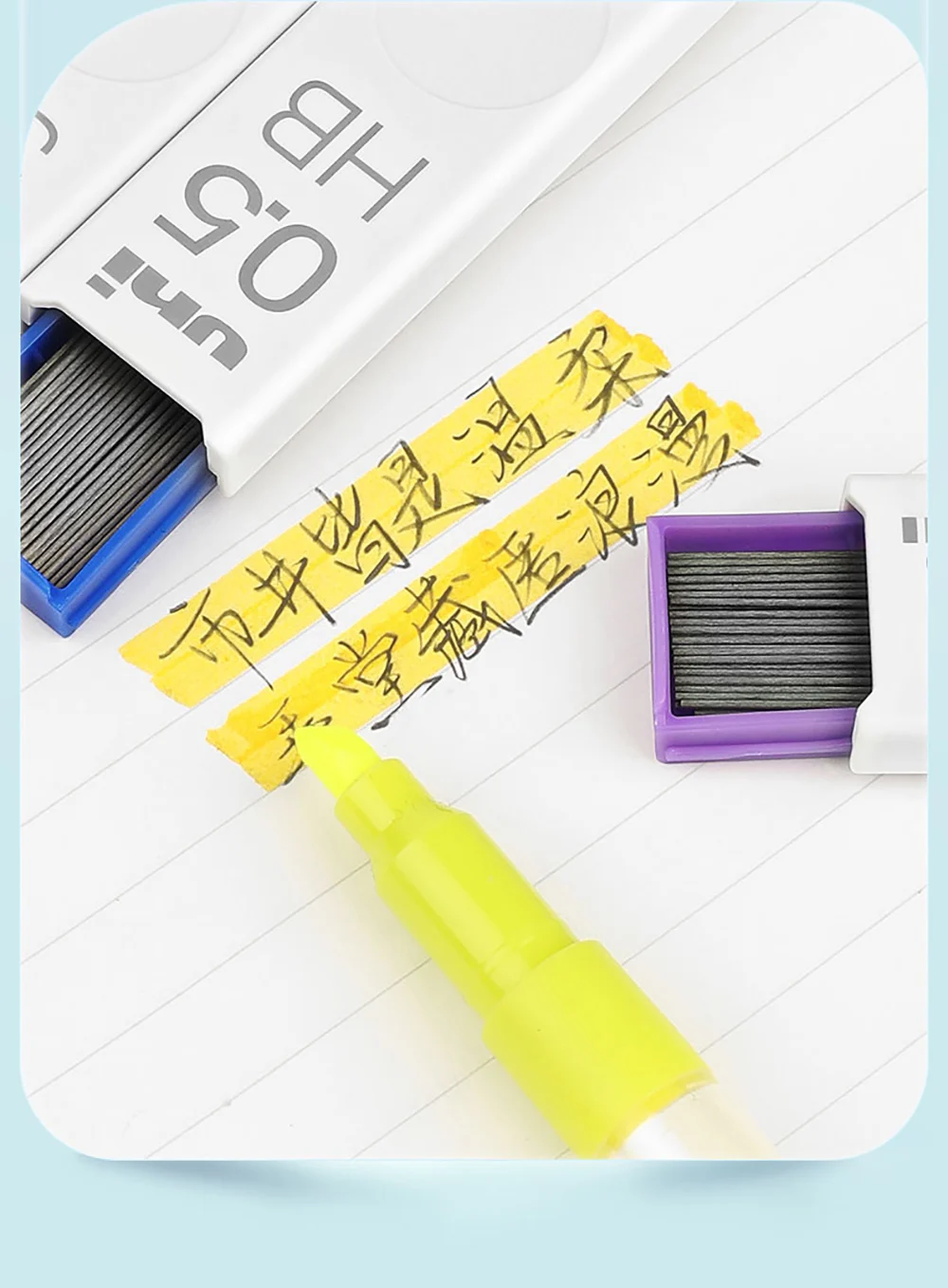 Japanese Stationery Uni UL-S Automatic Lead Anti-Fouling Thickened Black Non-Breakable Student Pencil Lead 0.3/0.4/0.5/0.7/0.9mm