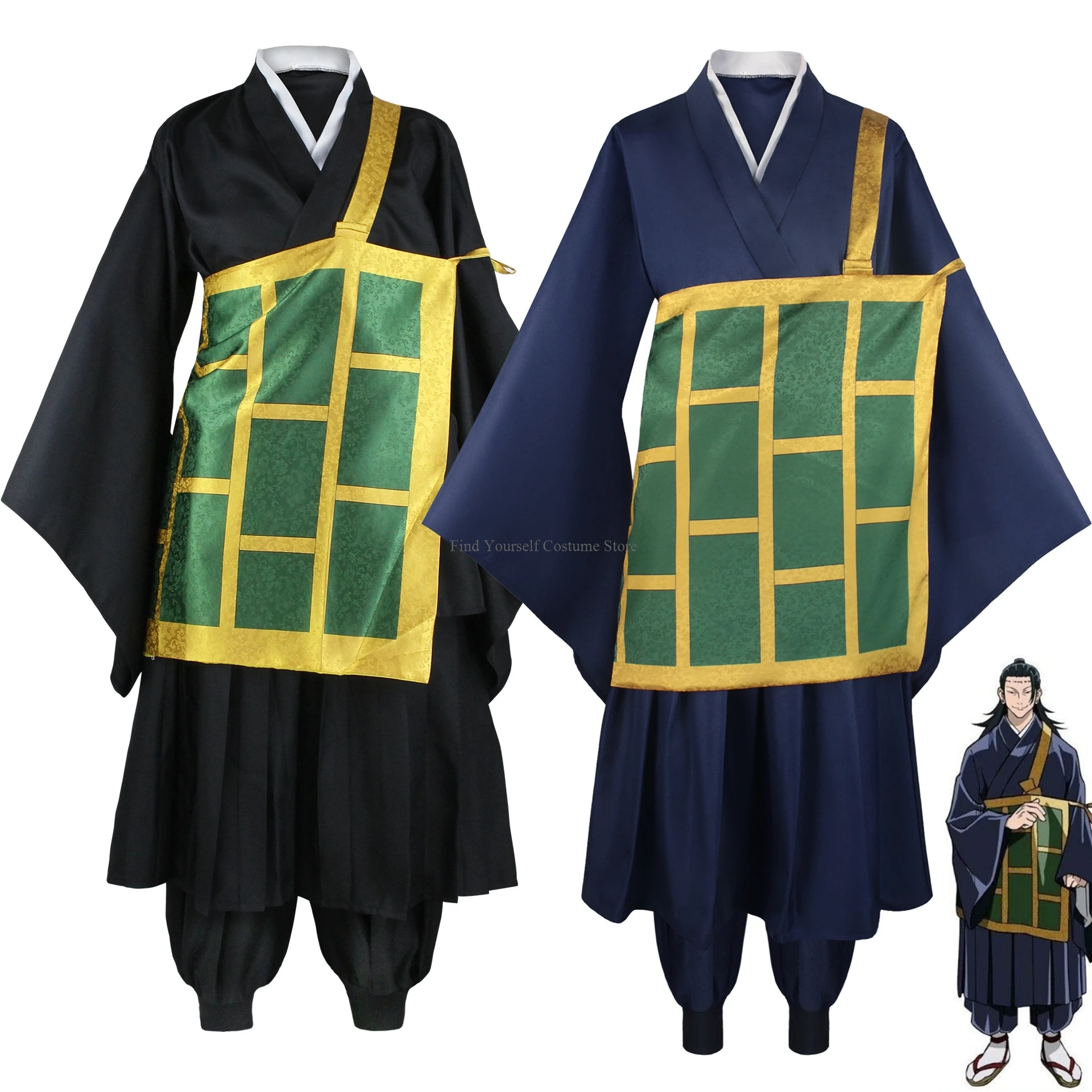 Geto Suguru Cosplay Kostüm schwarz blau Kimono Schuluniform Anime Kleidung Halloween Kostüme für Frauen Mann