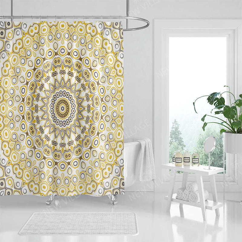 Mandala Waterproof fabric shower curtains Bathroom curtain accessories Bath curtain 180x200cm 240*200cm boho decoration vintage