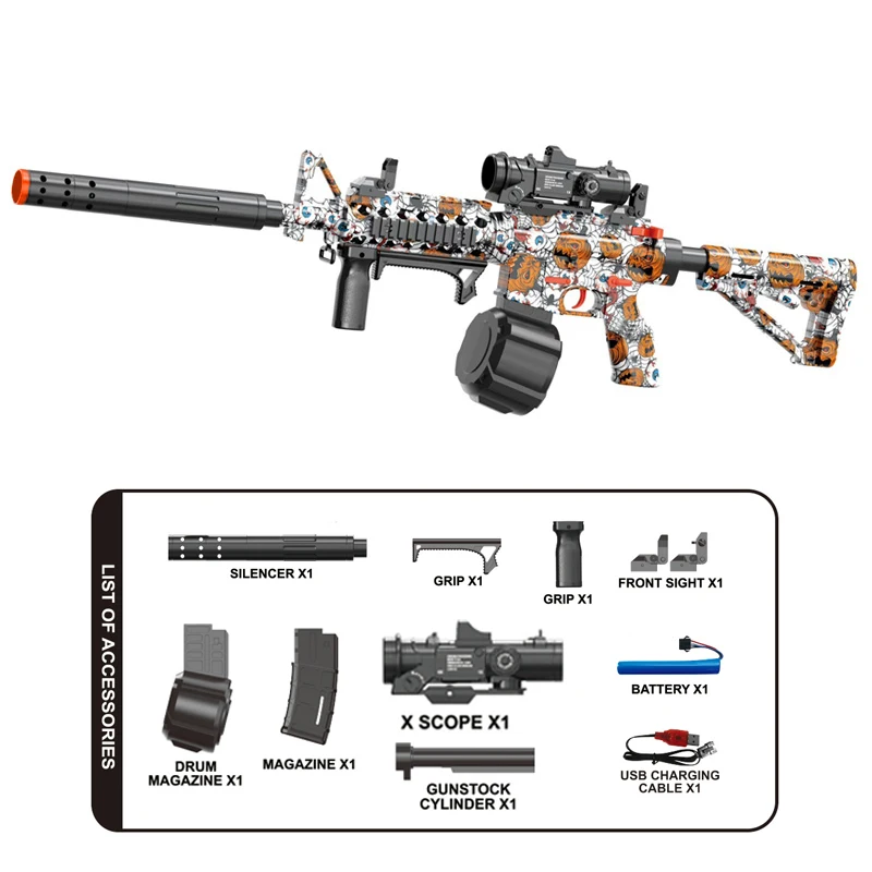 M4 電動ガンおもちゃ 自動発射 屋外射撃スポーツ 弾丸発射 水鉄砲おもちゃ 親子で遊べるギフト