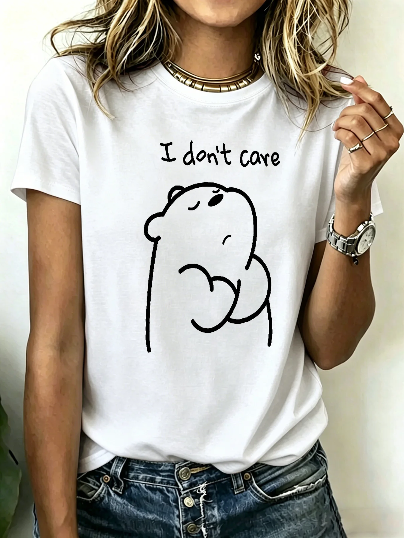 Plus-size women's 180g pure cotton T-shirts, comfortable and soft with unique pattern design that is fashionable and trendy