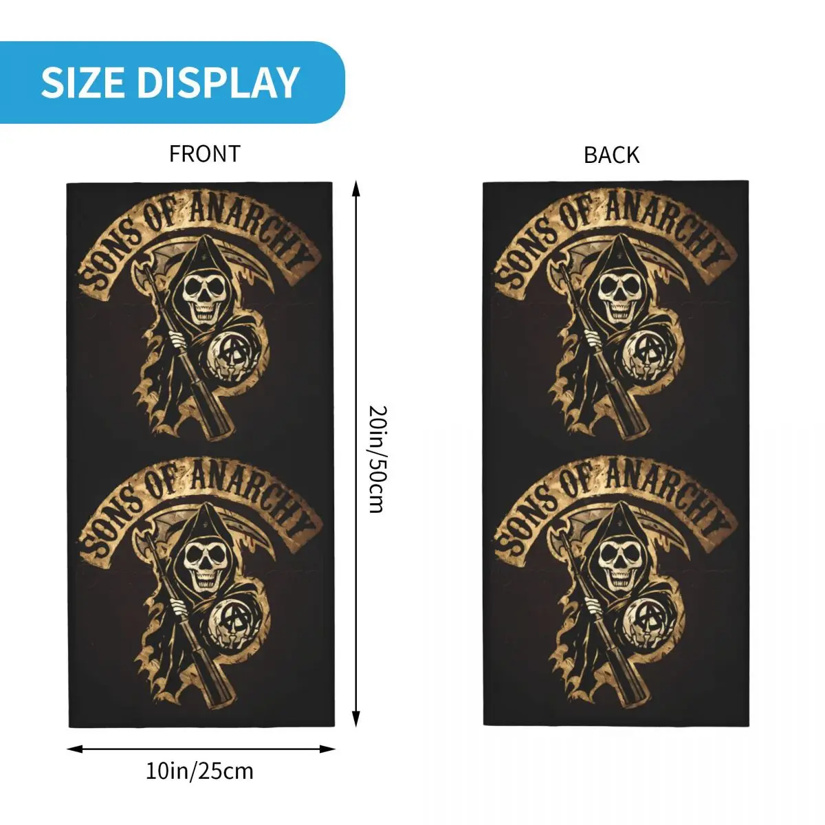 Sons Of Anarchy Thin Bandana Neck Gaiter Sons Of Anarchy Wrap Scarf Headband Neck Cover