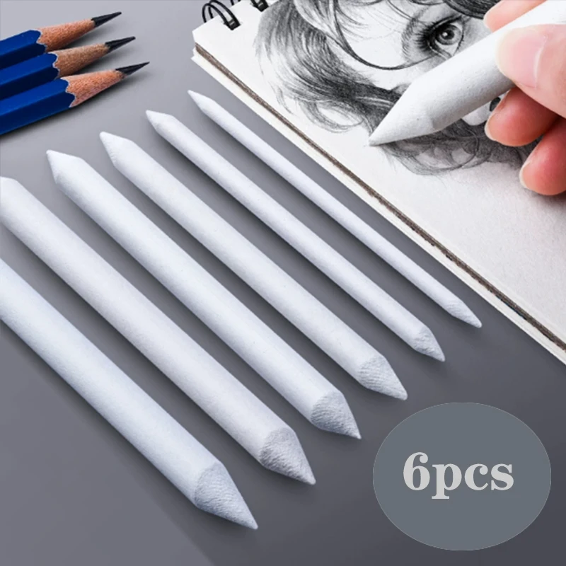 Set Of 6 Paper Erasers. Made From Xuan Paper, They Are Soft In Texture, Blend Naturally, And Are Easy To Use.