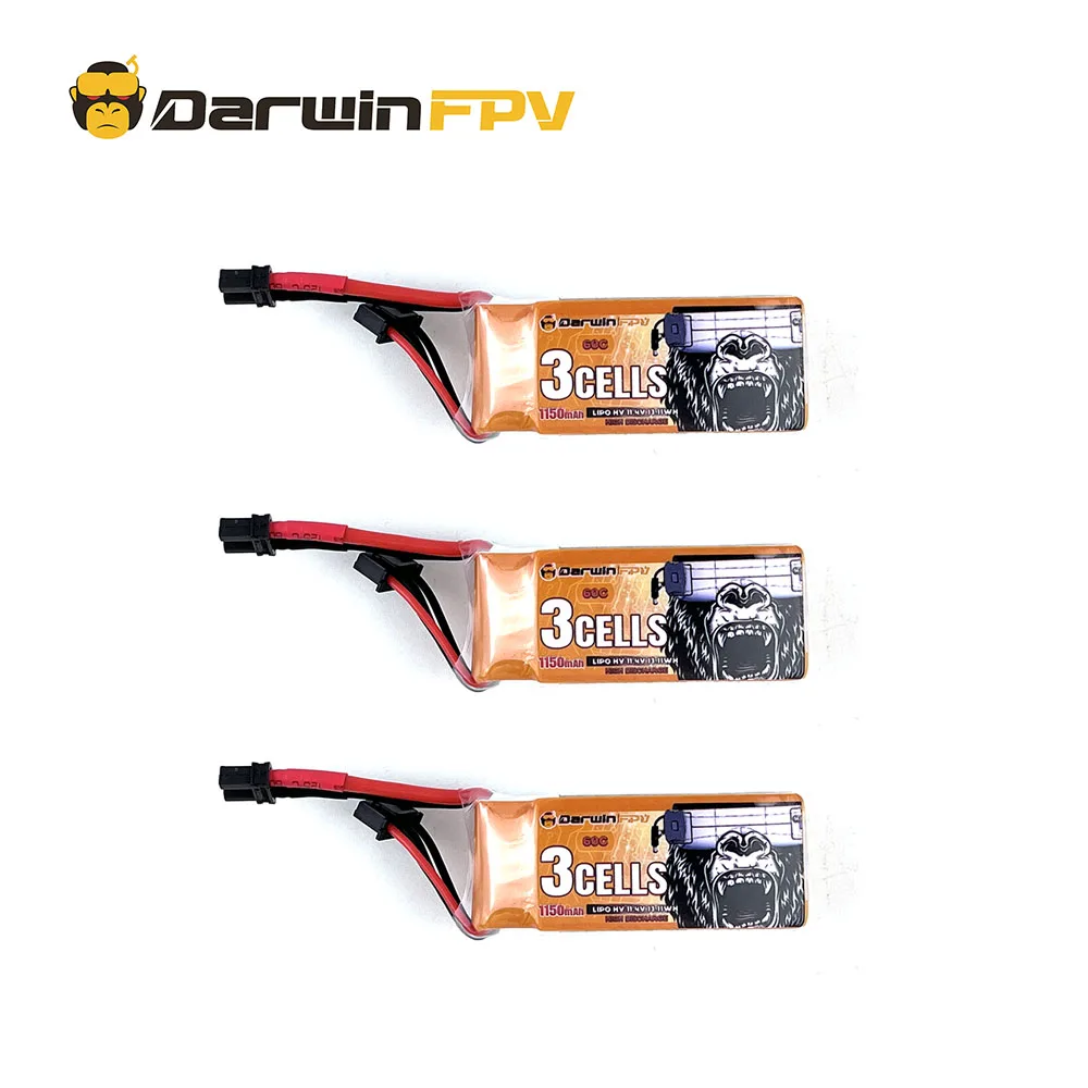 DarwinFPV Lipo Battery 3S 1150mAh 11.4V 60C Battery  Quadcopter Long Range  FPV Drone Batteries