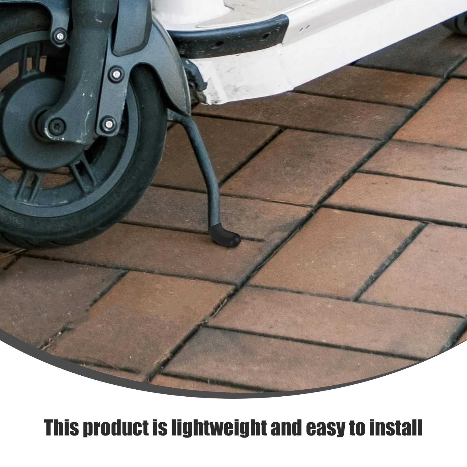 

2Pcs Electric Scooter Foot Support Cover Black Silicone Anti-Slip Kickstand Protector Sleeve for Parking Stability