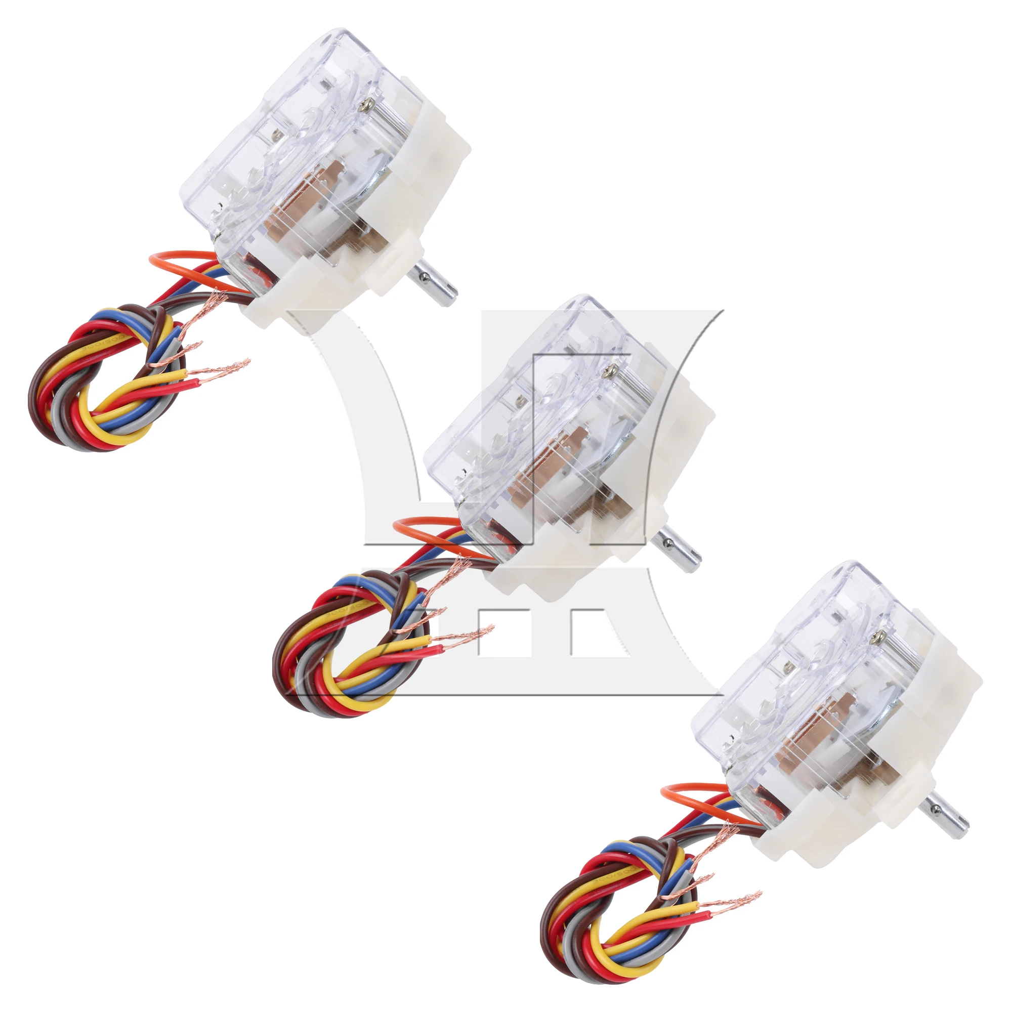 3 Pcs Plastic Square Washer Machine Timers 5 Wire 2.4cm Central Hole