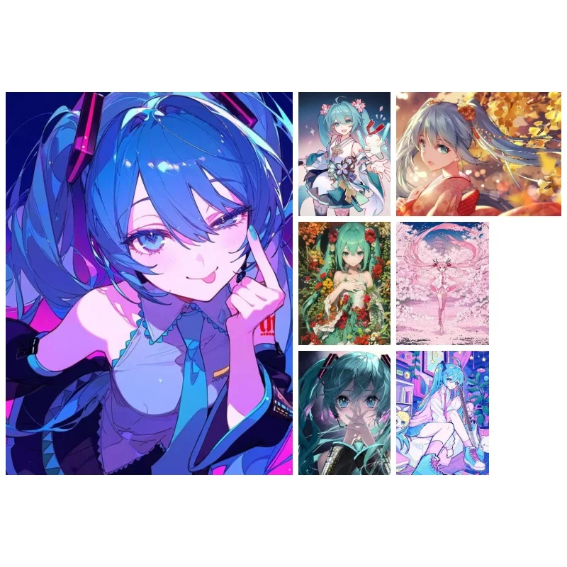 Hatsune Miku Vocaloid Anime 5D DIY Diamond Painting Kit No Frame Diamond Mosaic Art Handmade Home Wall Decor Gift
