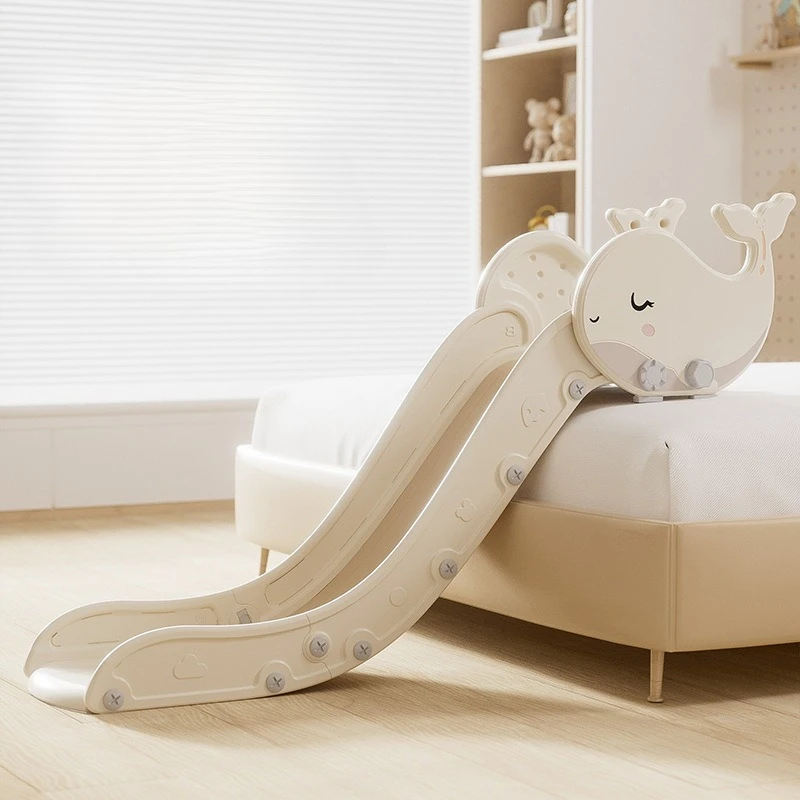 

Indoor Toddler Slide Foldable Extendable Kids Playroom Whale Design Mini Sofa Stair Bedside Safe Non Slip Play Household