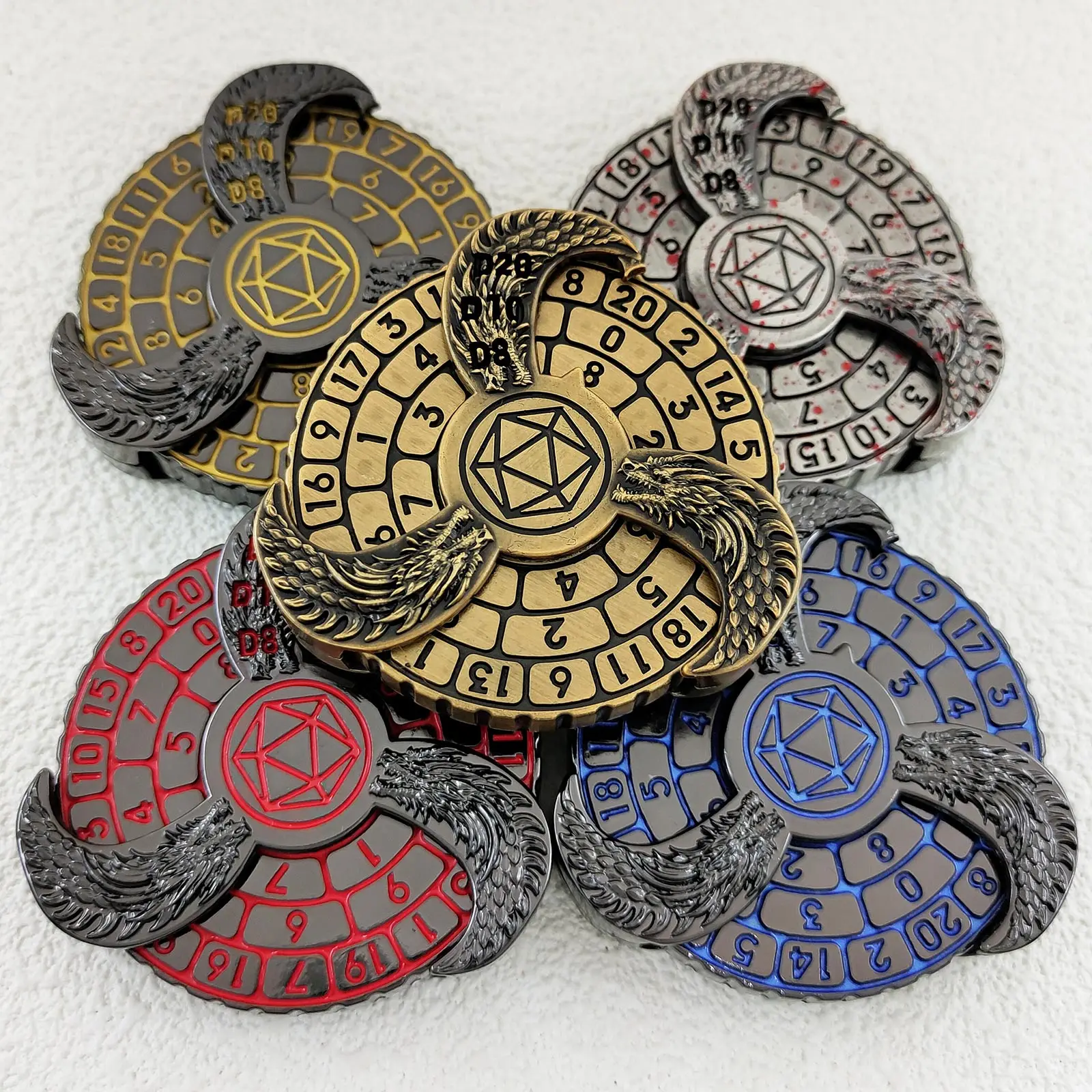 DND Dice Roulette Dice 7-in-1 Spinning Dice Dungeons & Dragons Roleplaying Dice (with Gift Box) D4, D6, D8, D10, D12, D20 and D1