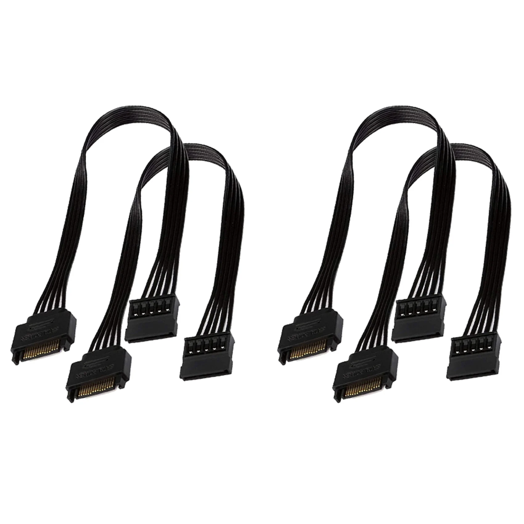 4Pcs SATA Power Extension Cable,15 Pin SATA Male To Female Extender Power Cable Adapter For Hard Drive Disk HDD,SSD,30CM