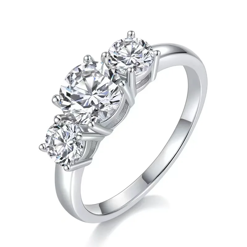 Imagem -03 - Lycfn Moissanite Anel de Luxo para as Mulheres Jóias de Casamento com Gra 925 Sterling Sliver Banhado Ouro Branco 18k d Color 4cttw