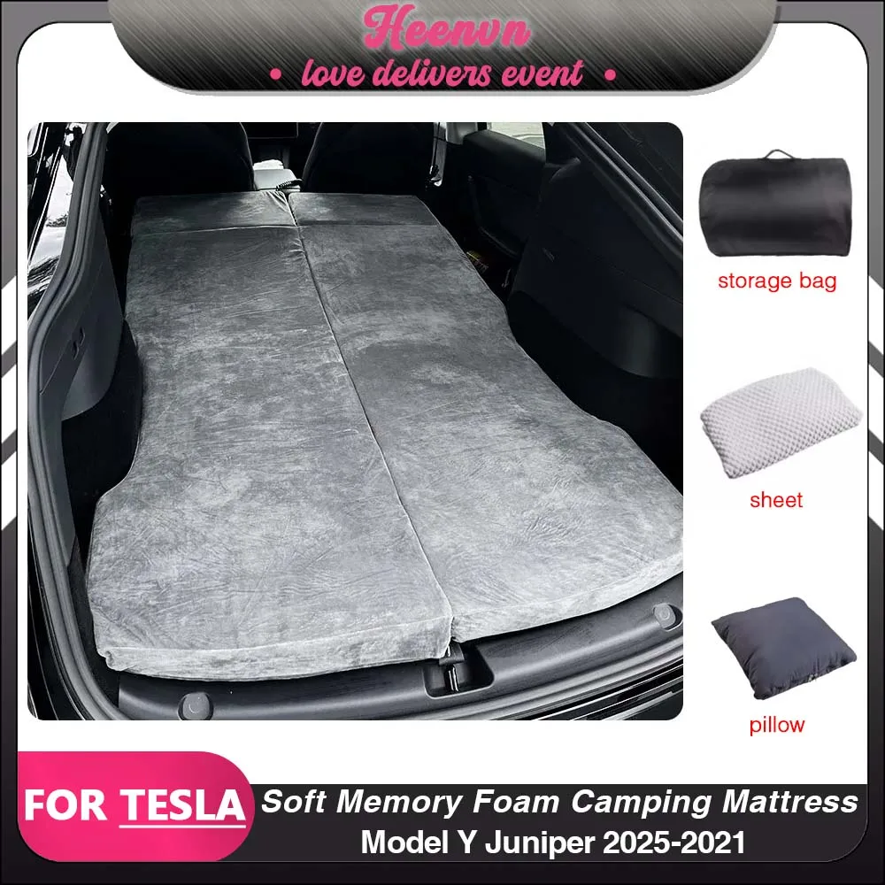 

For Tesla Model Y 2025 2024 Portable Memory Foam Mattress Outdoor Camping Travel Bed Car Interior Accessories