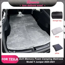For Tesla Model Y 2025 2024 Portable Memory Foam Mattress Outdoor Camping Travel Bed Car Interior Accessories