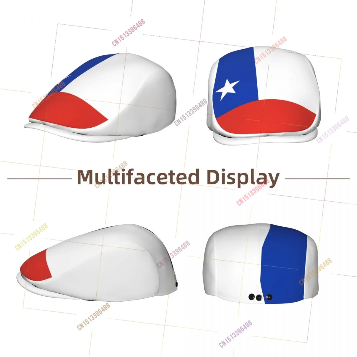 Chile Flag Men Women Flat Ivy Gatsby Newsboy Driving Hat Cap Short Brim Ideal for Driving Daily Casual
