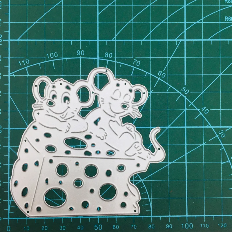 

Mouse and CheeseMetal Cutting Dies Scrapbooking Decoration Paper Cards Craft Knife Mould Template Embossing Stencils 1pcs