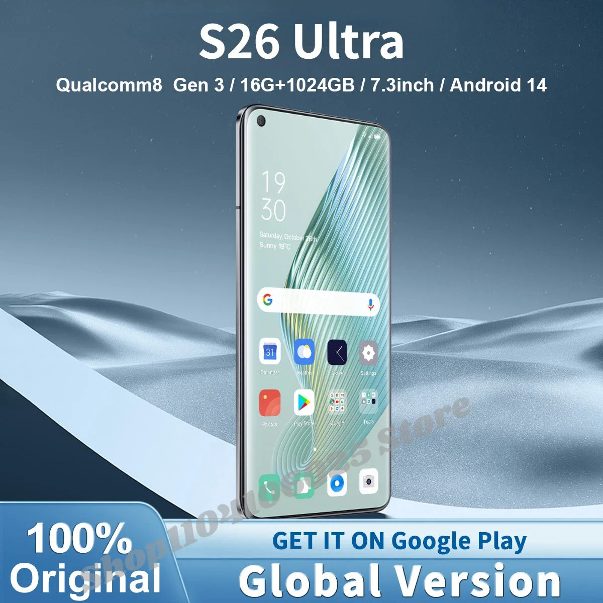 New S26 Ultra smartphone 5G 7.3-inch high-definition Android 14 Snapdragon 8Gen3 10 core dual card 7800mAh 22GB+2TB Unlock phone