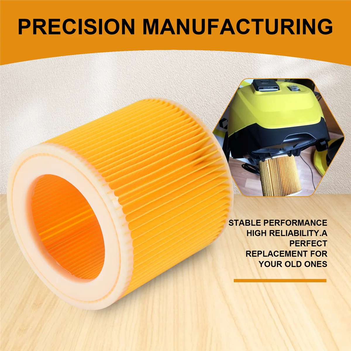 Sostituzione del filtro antipolvere dell'aria per Karcher WD2250 WD3.200 MV2 MV3 WD3 Aspirapolvere Cartuccia Parti del filtro HEPA B