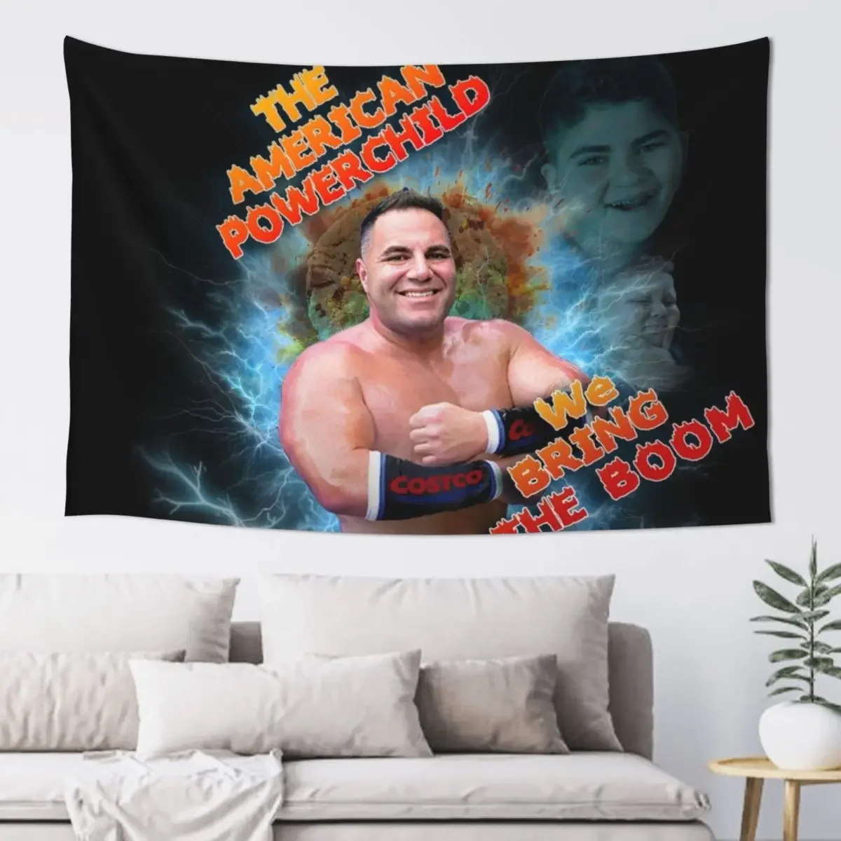 

The American Powerchild Big Boom AJ Big Justice The Rizzler Tapestry Anime Decor Wallpapers Home Decor Cute Room Things Tapestry