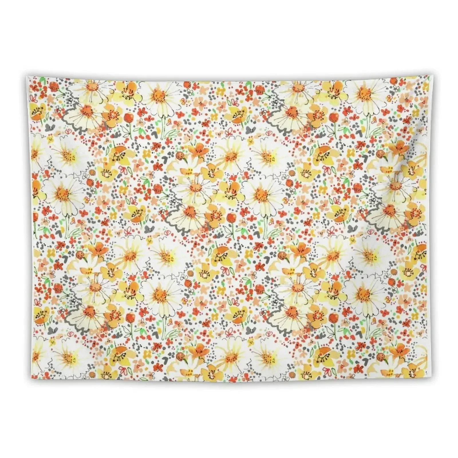 Vintage feel daisy wildflower pattern Tapestry Home Decoration Wall Decorations Bedroom Deco Wall Hangings Decoration Tapestry