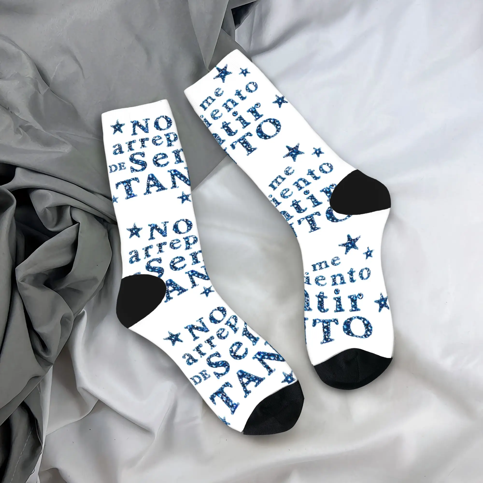 No Me Arrepiento De Sentir Tanto Stockings Karol G Design Gothic Socks Autumn Non Skid Socks Couple Running Soft Socks