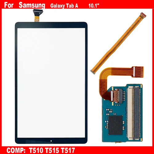 Para Samsung Galaxy Tab A SM-T510 SM-T515 T510 T517 pantalla táctil LCD Panel de cristal frontal placa conectora piezas de reparación de cable flexible