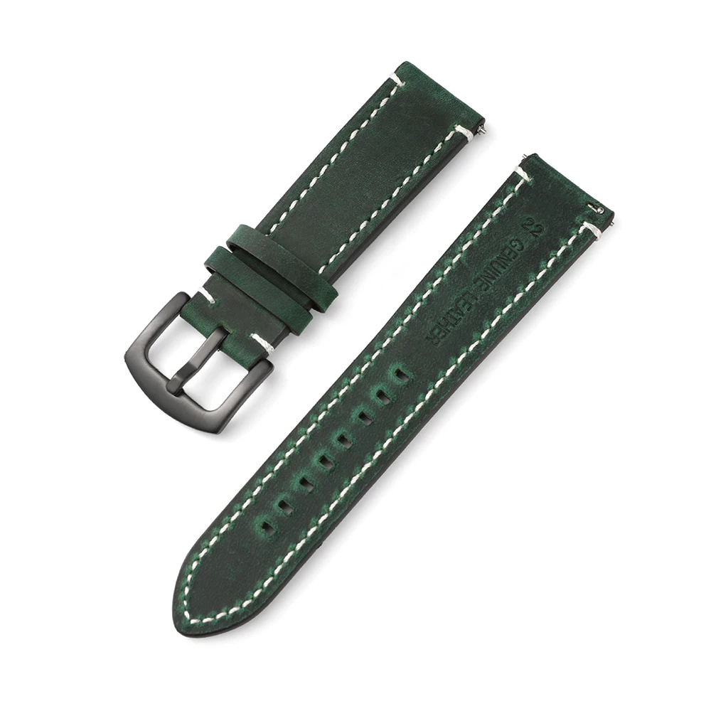 Leather Watch Band Straps Quick Release Wristband 18mm 20mm 22mm 24mm Vintage Calfskin Watch Strap For Amazfit GTS 2 Mini