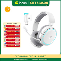 Picun G2 2.4GHz Bluetooth Wireless Gaming Headset For PC PS4 PS5 Phone Switch 5ms Low Latency 7.1 Surround Wired Headset ENC Mic