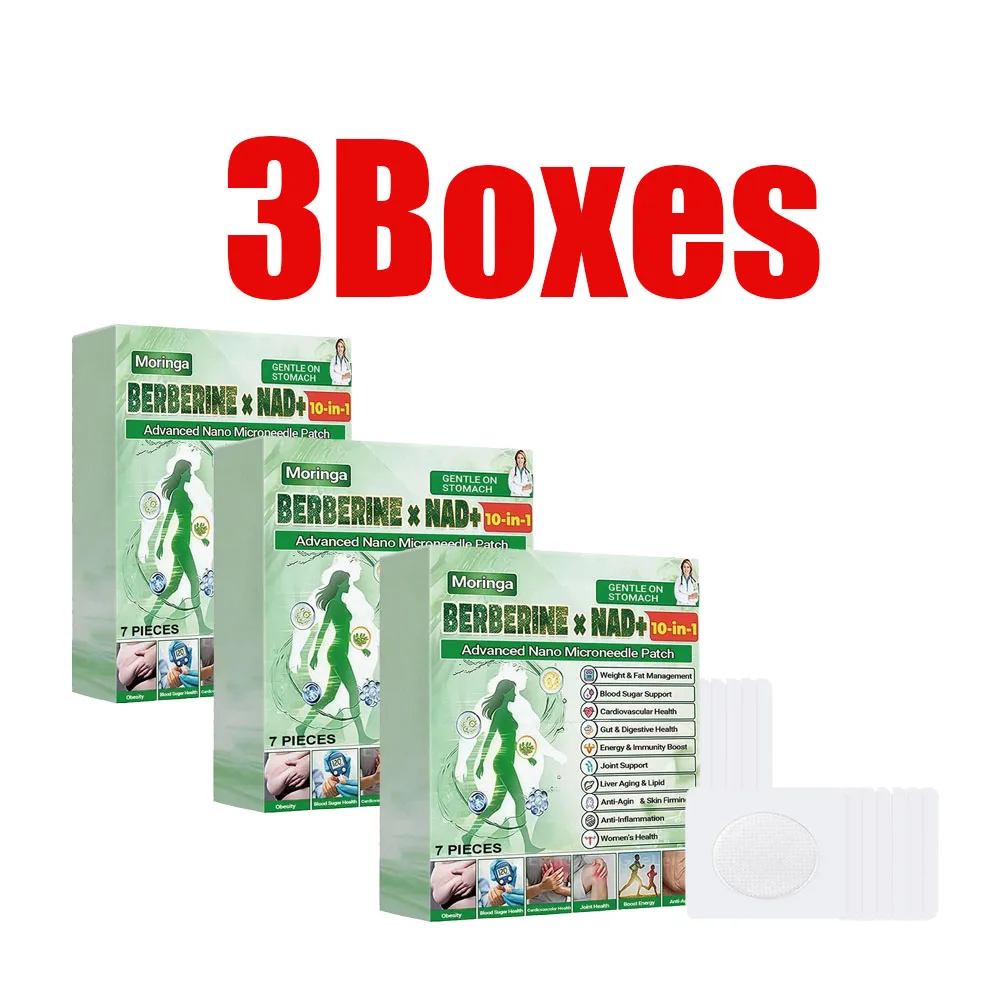 3 Boxen Moringa Advanced Nano Microneedle Körperpflege-Patch – einfach zu verwendender, körperstraffender Aufkleber für die tägliche Figurpflege, Unisex