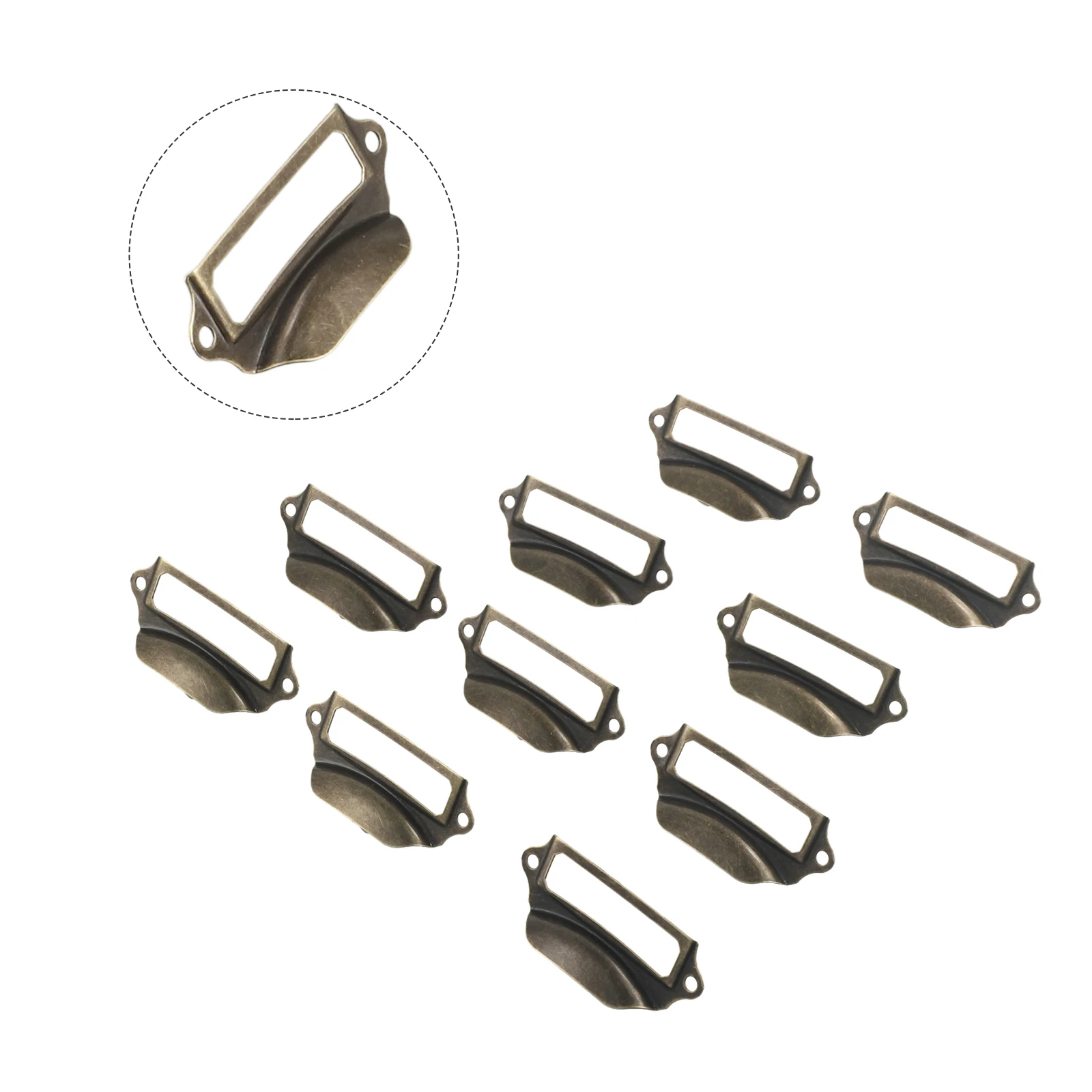 Label Pull Handle Home Tag Cabinet Frame 10pcs 70*30mm Bronze Card Drawer File Jewelry Box Retro Screws Brand New