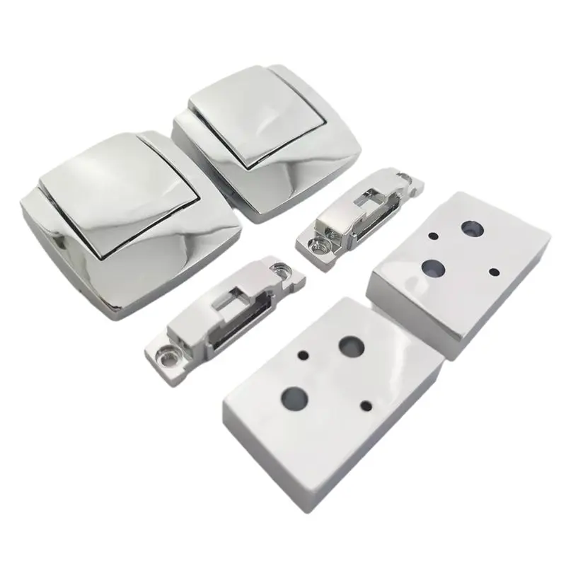 AEE5-Motorcycle Chrome Tour Pack Pak Latches Kits For Touring Models 1993-2013 Luggage Lock Latche Spacers Lid Catch