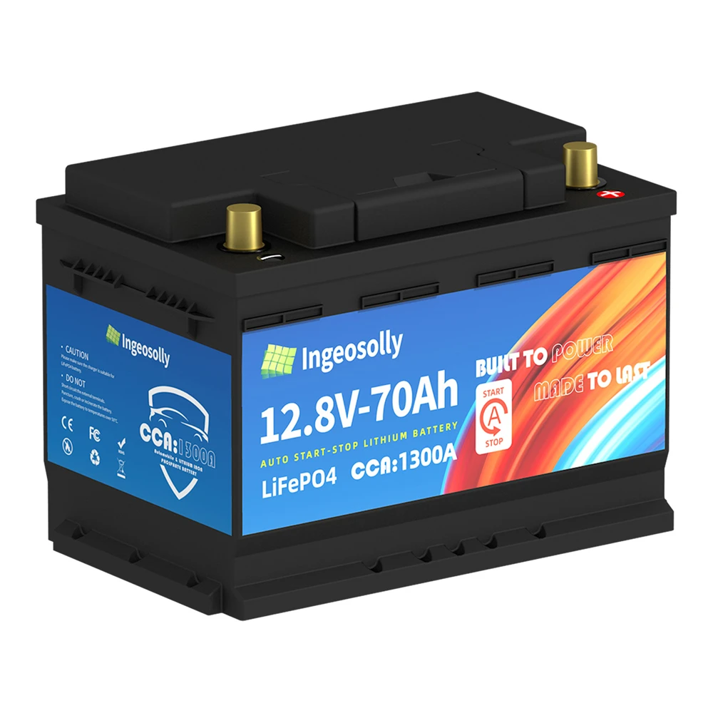 Higt CCA Car Start-Stop Lifepo4 Battery 072-20 12V 70AH LiFePO4 Starting Battery Built-in BMS for Solar Storage Energy,RV,ect.
