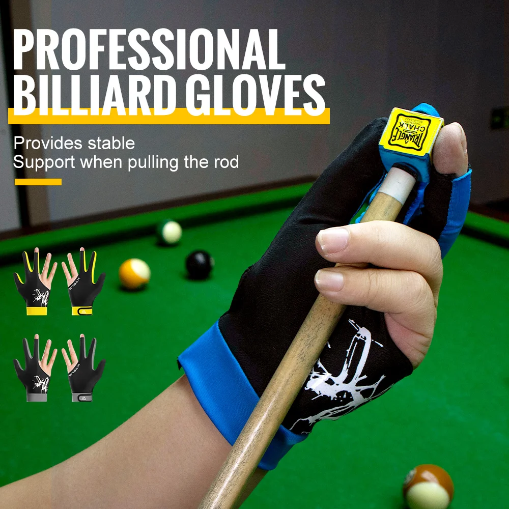 WRELS Drei-Finger-Billardhandschuh, atmungsaktiv, schweißableitend, rutschfest, verstellbarer Billardhandschuh, elastische Billard-Trainingshandschuhe