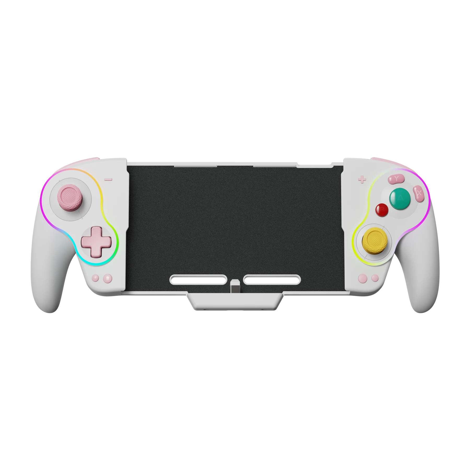 LinYuvo Retro Gamepad KS63 for Switch OLED with Dazzle Color Supports Programming &Vibration Adjustment,Silicone material