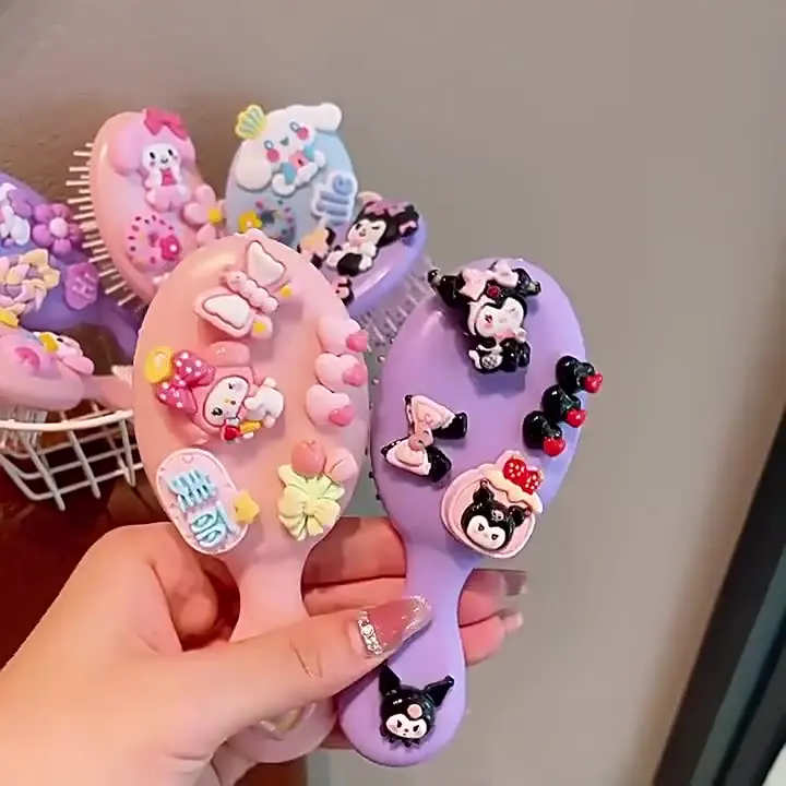 

1/10PCS Children's Air-Cushioned Massage Comb Kuroomi Cartoon Animal Design Gentle Hair Care Design Gift for Girls