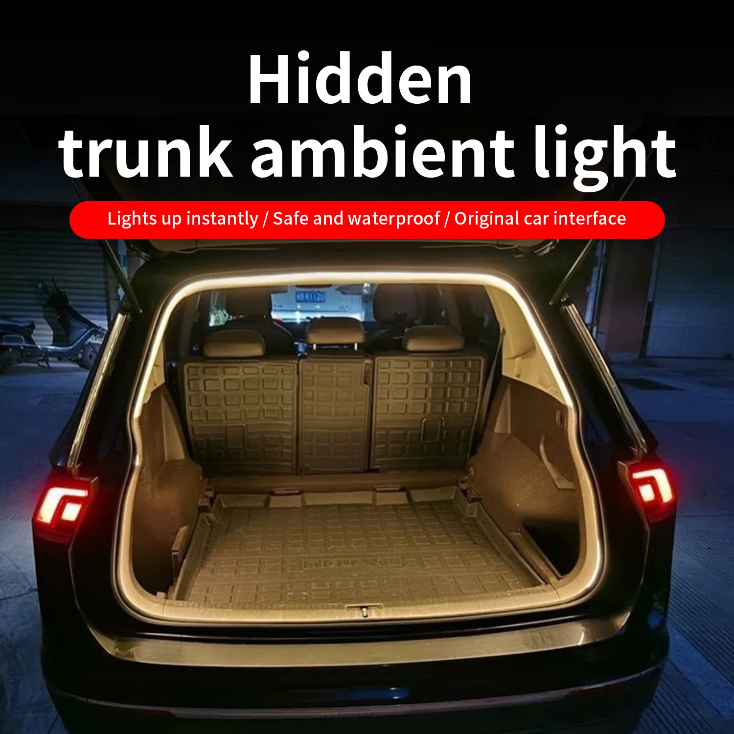 Trunk Ambient Light Strip, Hidden Embedded Installation, No Flicker, Safe & Waterproof, Improve Trunk Lighting, Easy to Install