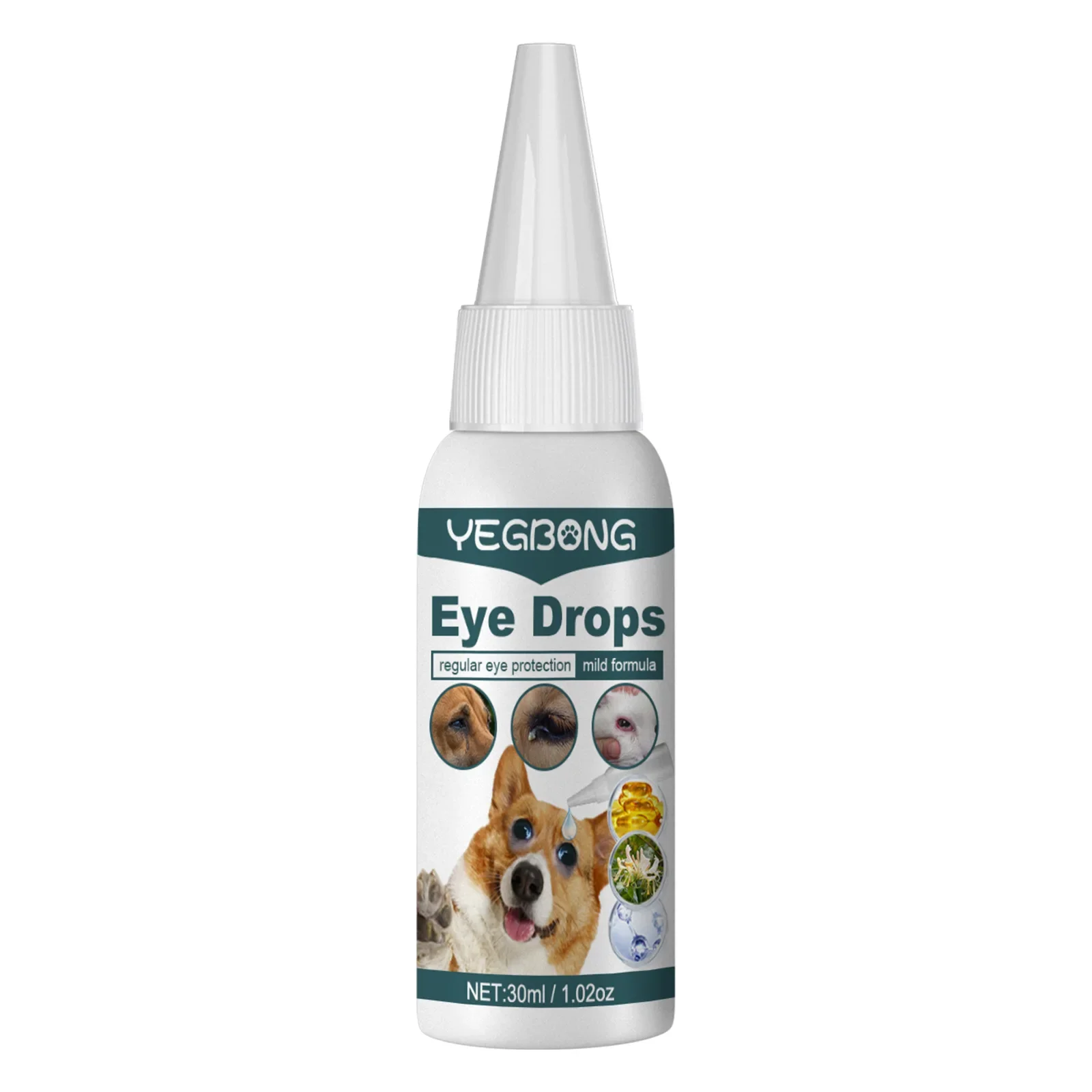 Pet Eye Drops Dog Cat Care Tear Stains Remover Relieve Itching Anti Inflammation Antibacterial Mild Cleansing Pet Eye Drop Water