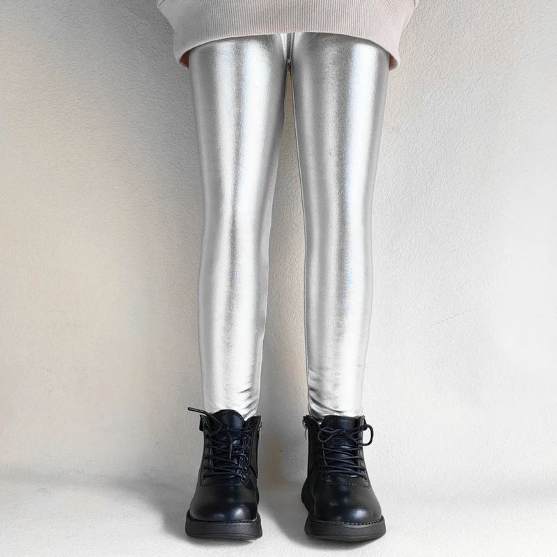 Abbigliamento per bambini pantaloni per bambini Leggings stile metallo pesante per ragazze pantaloni caldi autunno e inverno per ragazzi pantaloni