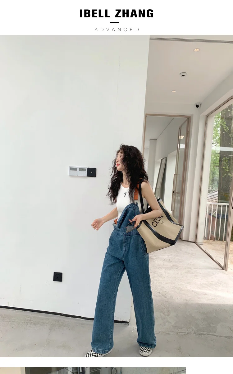 جمبسوت من قماش الدنيم للسيدات أنحف على الجدران، طيات متصلة شابة، مجموعة Allinone رائعة قابلة للغسل