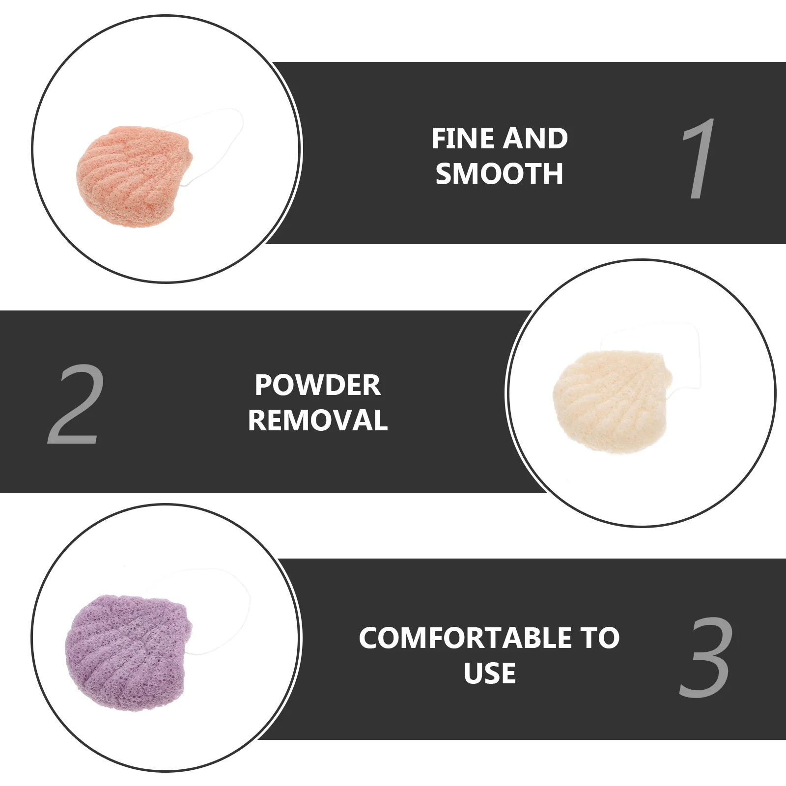 

4Pcs Facial Sponge Skin Friendly Face Cleaning Daily Makeup Remover Deep Cleansing Pad Soft Gentle Skin Care Tool