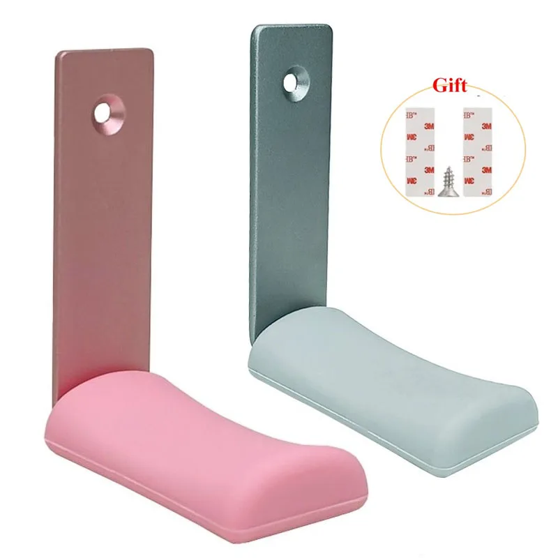 Soporte Universal montado en la pared para auriculares, aleación de aluminio + silicona, colgador de auriculares para juegos, soporte estirable con pegatina sin huellas