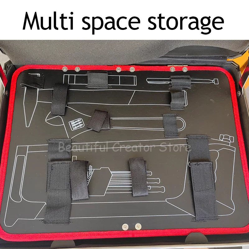 Imagem -05 - Grande Alumínio Case Tool Box Multi Tool Organizer Portable Toolbox Mala Elétrica Garagem Equipamento Storage Box