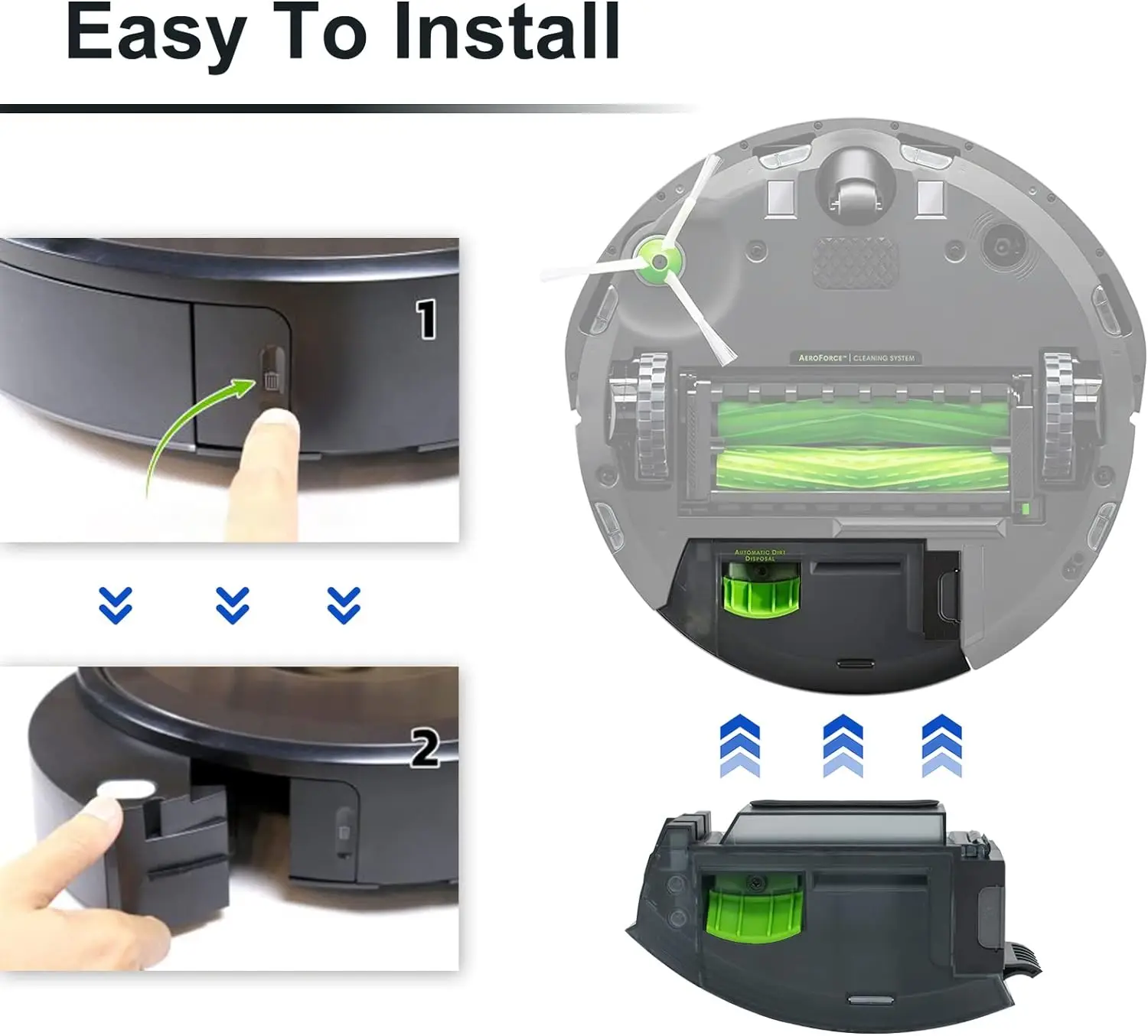 Replacement Dust Bin Box for iRobot Roomba i3 i3+ i4 i6 i6+ i7 i7+ i8 i8+/Plus E5 E6 E7 J7 Vacuum Cleaner with Automatic Dirt Di