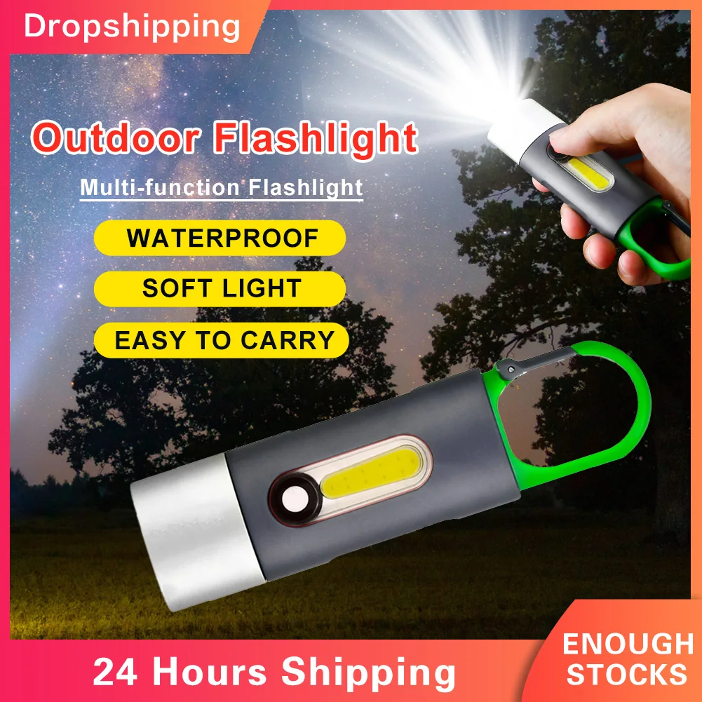 Outdoor Portable Flashlight Super Bright Tactical Mini Multi-function Keychain Light Waterproof Work Flashlight Side Light