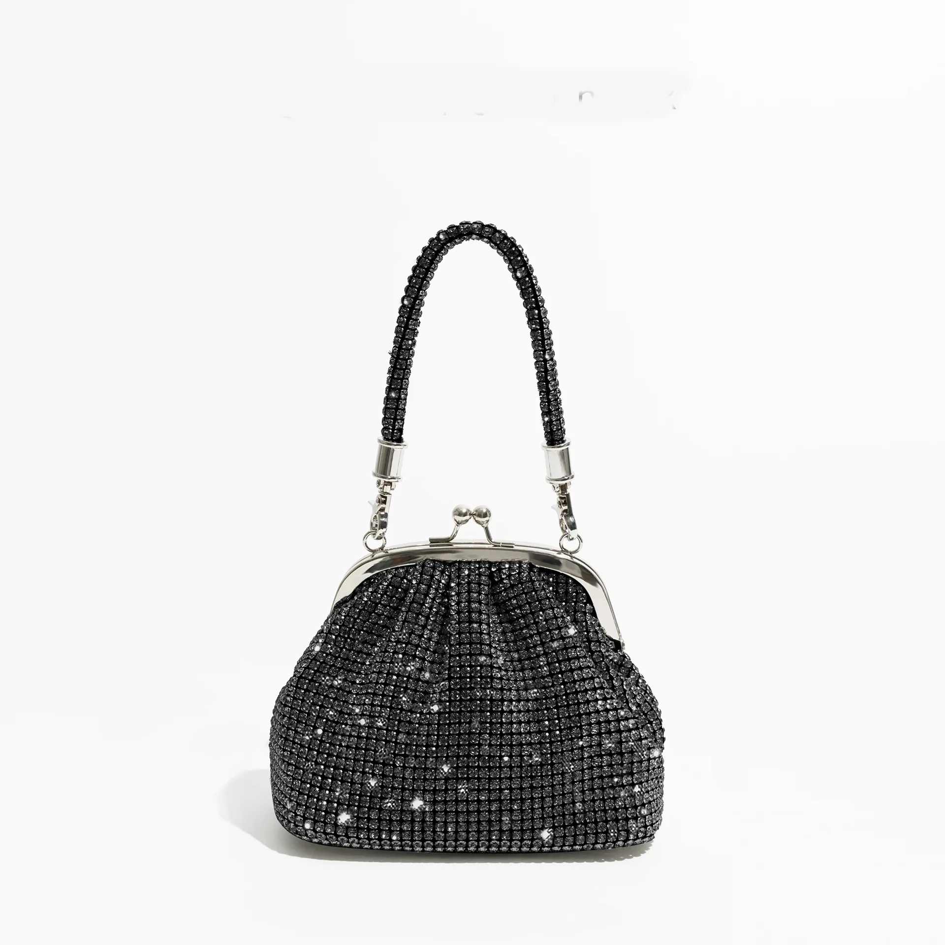 2024 Trend Handmade Dinner Women Shining Water Diamond Handheld Shell Bag Chain Strap Single Shoulder Crossbody Bag