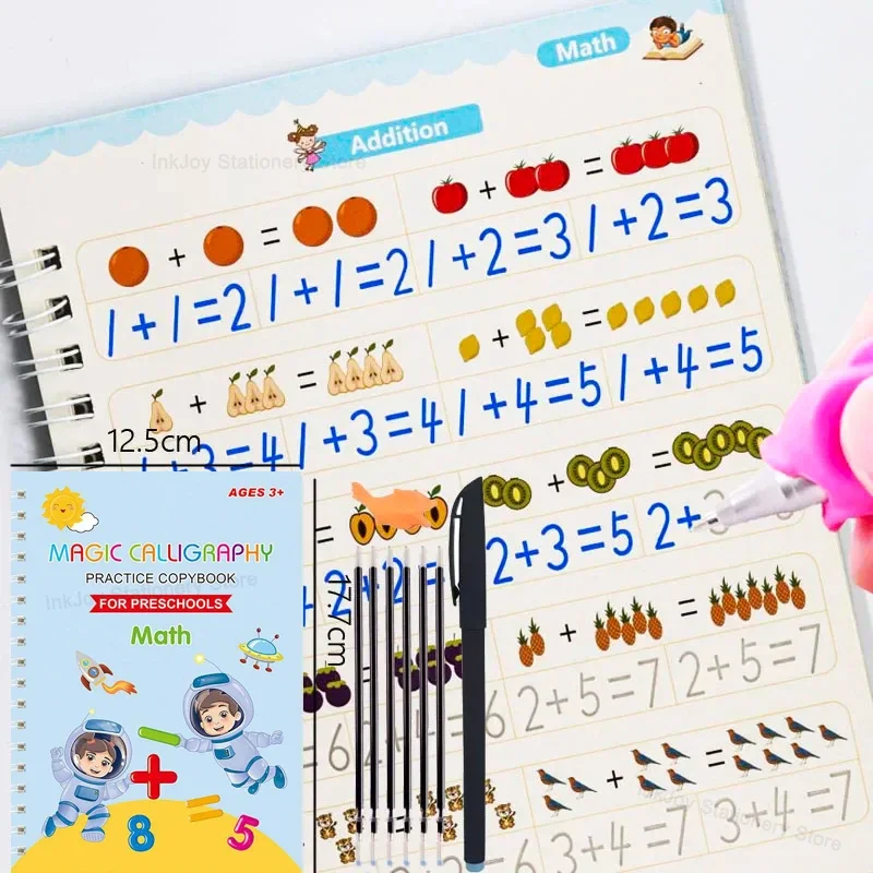 Copybook Mágico Reutilizável para Crianças, Brinquedos de Desenho, Montessori, Treinamento de Controle de Caneta, Escrita, Aprendizagem por