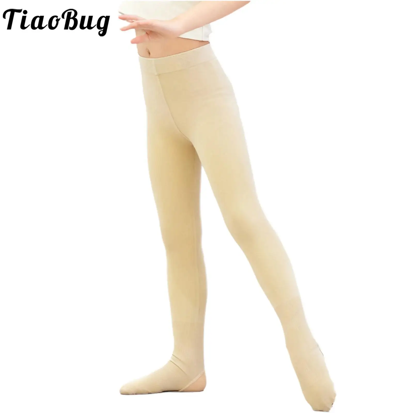 

Kids Girls Ballet Gymnastic Ballerina Tights Stretchy Pantyhose Elastic Waistband Solid Color Footed Leggings Dance Accessories
